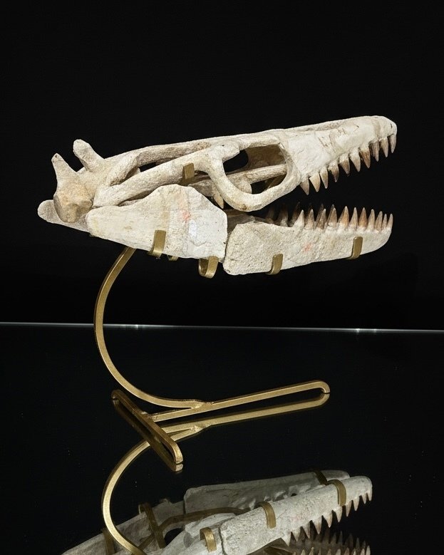 Mosasaur - Fossil skull - Mosasaurus sp. - 30 cm - 40 cm  (No Reserve Price) #2.1