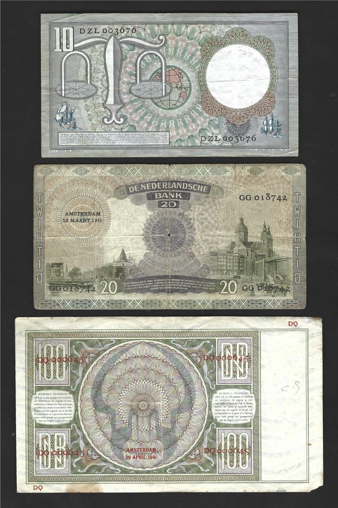 Ολλανδία. - 7 banknotes - various dates  (χωρίς τιμή ασφαλείας) #2.1
