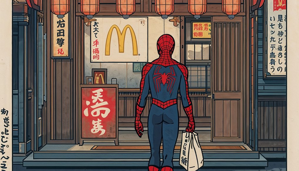 Sato Hageshi - Ukiyo-e Burger Quest - Spider-Man - Signed and Numeroted 7/10 #4.3