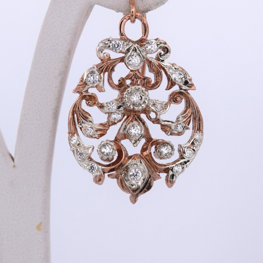 沒有保留價 - 耳環 - 9 節 玫瑰金 - 1.30ct. tw. 鉆石 (天然) #4.3