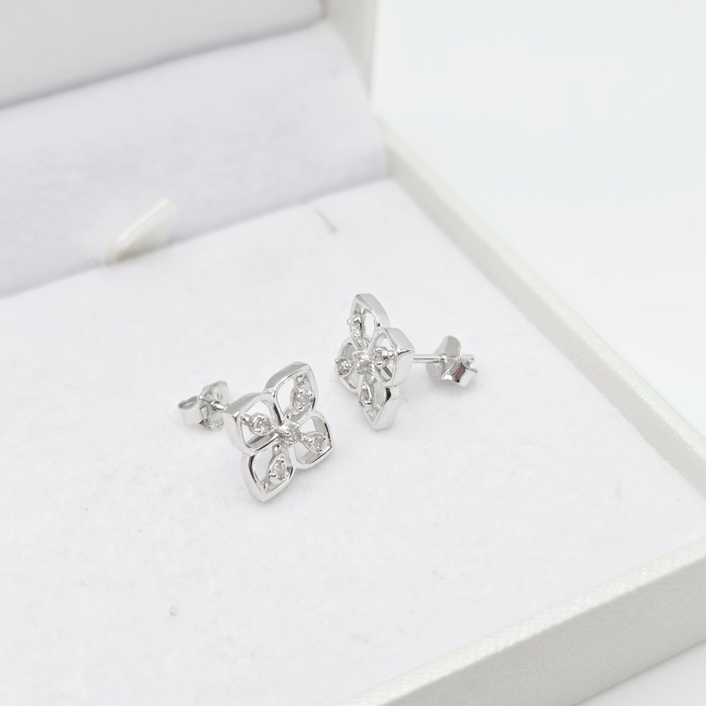 Sans prix de réserve - Boucles d'oreilles - 14 carats Or blanc - 0.22ct. tw. Diaspore #2.1