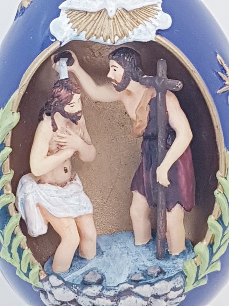 Αυγό Fabergé - Fabergé/Franklin Mint ''The Baptism'' with COA, original polystyrene and outer box - Πορσελάνη, Gold plated #4.3