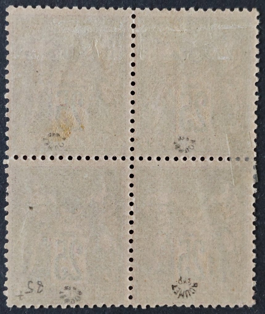 法国 1878 - Sage，Type II，25C，深黑色，深红色，4个一组，全新*/** - Yvert 91a #2.1