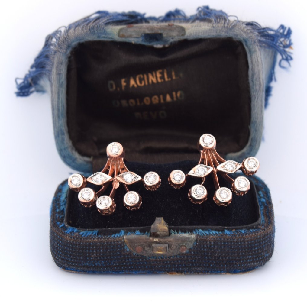 没有保留价 - 耳环 - 9 kt. 玫瑰金 -  0.50ct. tw. 钻石 (天然)  #1.0