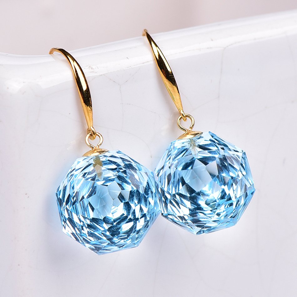 Sans Prix de Réserve - Boucles d'oreilles - 18 carats Or jaune Topaze - ALGT certifié #1.0