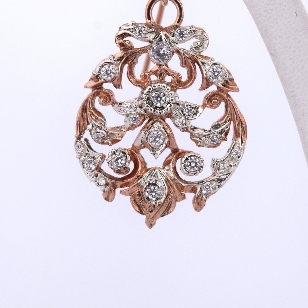 沒有保留價 - 耳環 - 9 節 玫瑰金 - 1.30ct. tw. 鉆石 (天然) #2.1