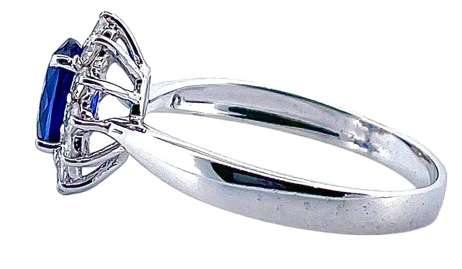 χωρίς τιμή ασφαλείας - Δαχτυλίδι - 18 καράτια Λευκός χρυσός Ζαφείρι - Διαμάντι #4.3