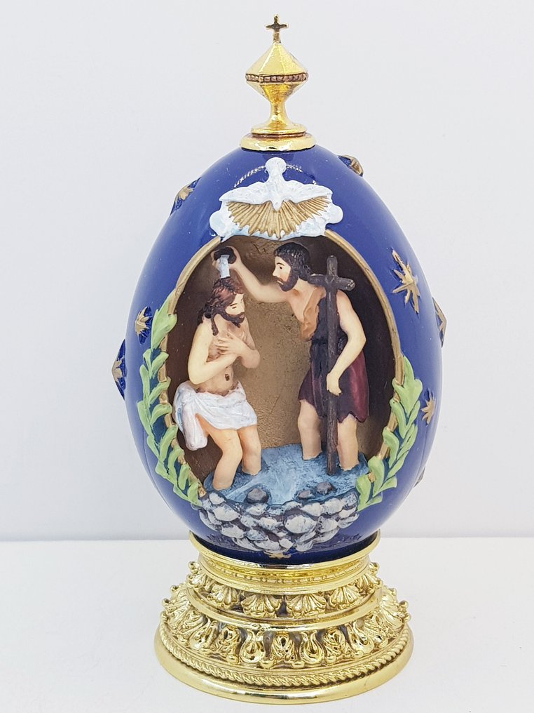 Αυγό Fabergé - Fabergé/Franklin Mint ''The Baptism'' with COA, original polystyrene and outer box - Πορσελάνη, Gold plated #1.0