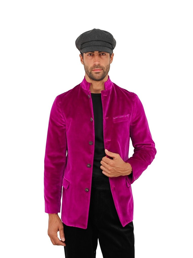 RUBINACCI NAPOLI RRP 1960€ "Vienna" Purple 5 Buttons Guru Jacket Velvet Cotton - 50 IT - 彩色運動上衣 - New with tags #3.2