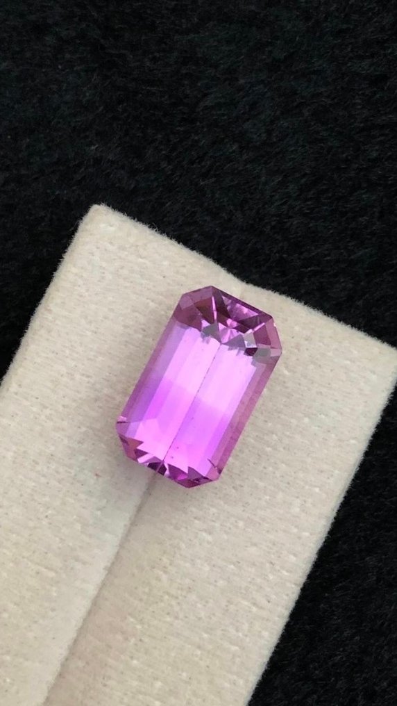 χωρίς τιμή ασφαλείας - 1 pcs Μωβ, Ροζ Κουνζίτης - 14.67 ct - Διεθνής Ένωση Έγχρωμων Πολύτιμων Λίθων (ICA GemLab) #1.0