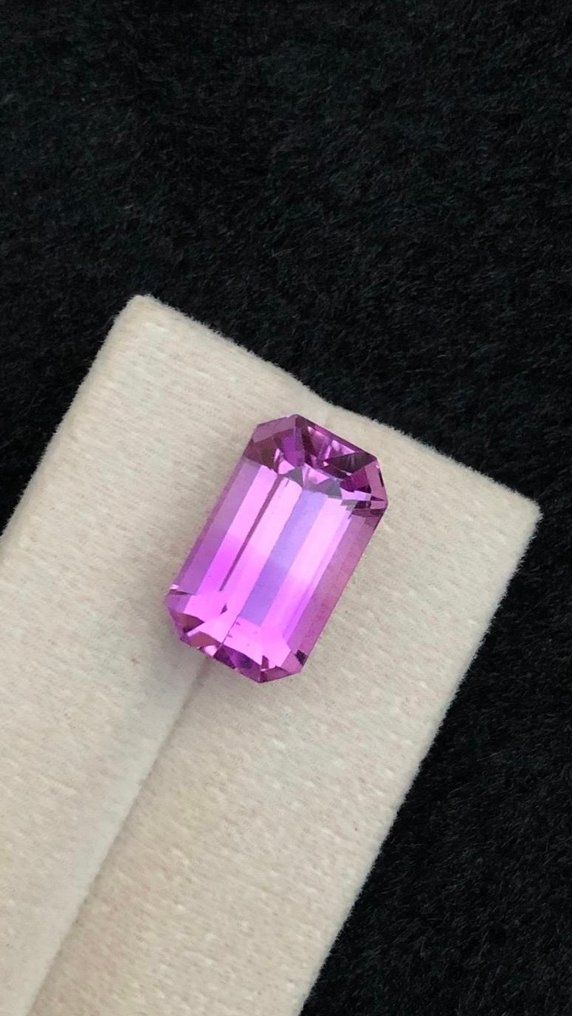 χωρίς τιμή ασφαλείας - 1 pcs Μωβ, Ροζ Κουνζίτης - 14.67 ct - Διεθνής Ένωση Έγχρωμων Πολύτιμων Λίθων (ICA GemLab) #3.2