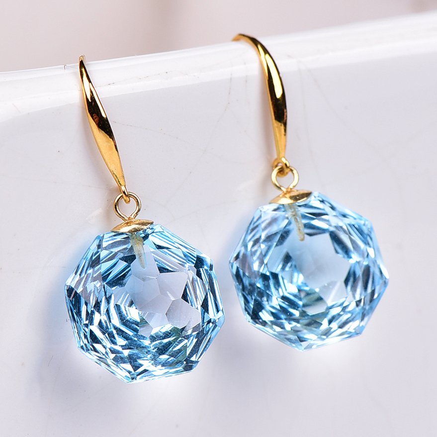 Sans Prix de Réserve - Boucles d'oreilles - 18 carats Or jaune Topaze - ALGT certifié #3.2
