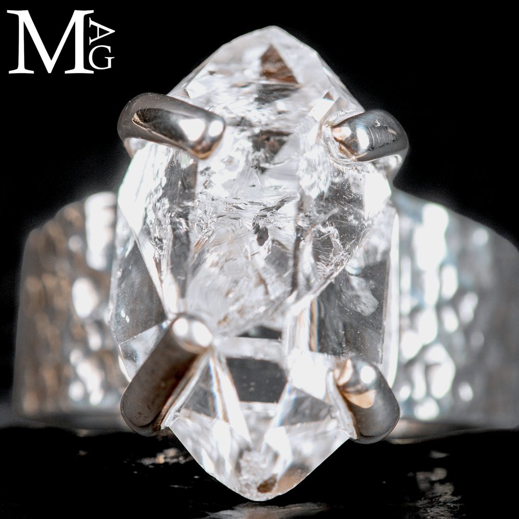 赫尔基默金刚石——来自泥盆纪的双端石英 来自纽约的天然Herkimer钻石 - 高度: 30 mm - 宽度: 21 mm- 8 g #3.2