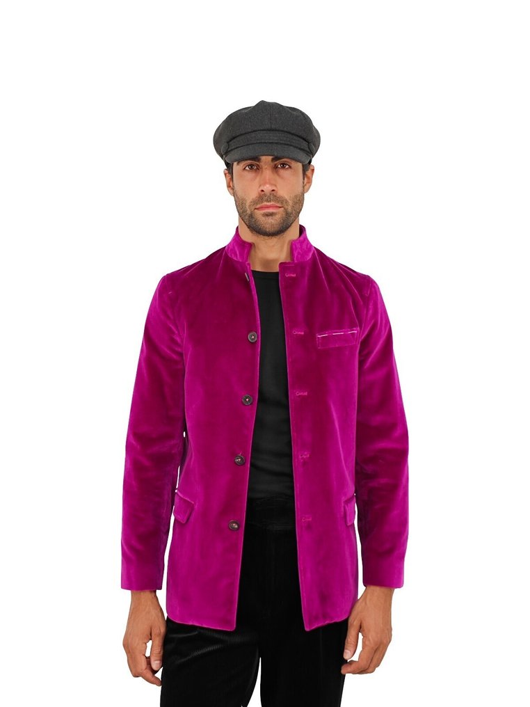 RUBINACCI NAPOLI RRP 1960€ "Vienna" Purple 5 Buttons Guru Jacket Velvet Cotton - 50 IT - 彩色運動上衣 - New with tags #1.0