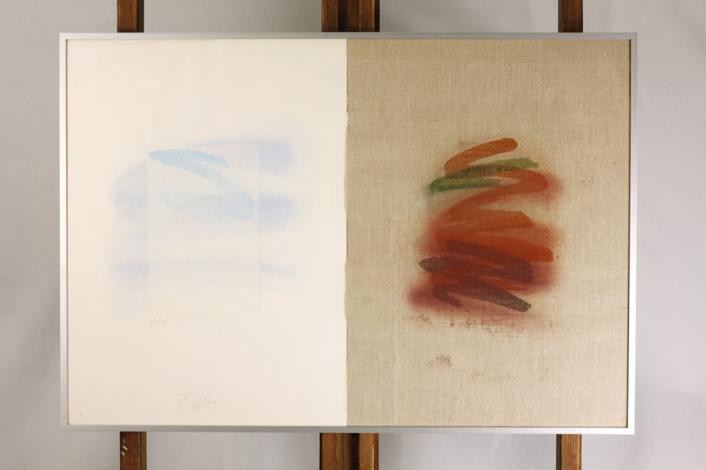 Bernhard Lüthi (1938) - Ohne Titel, oil on canvas and print #3.2