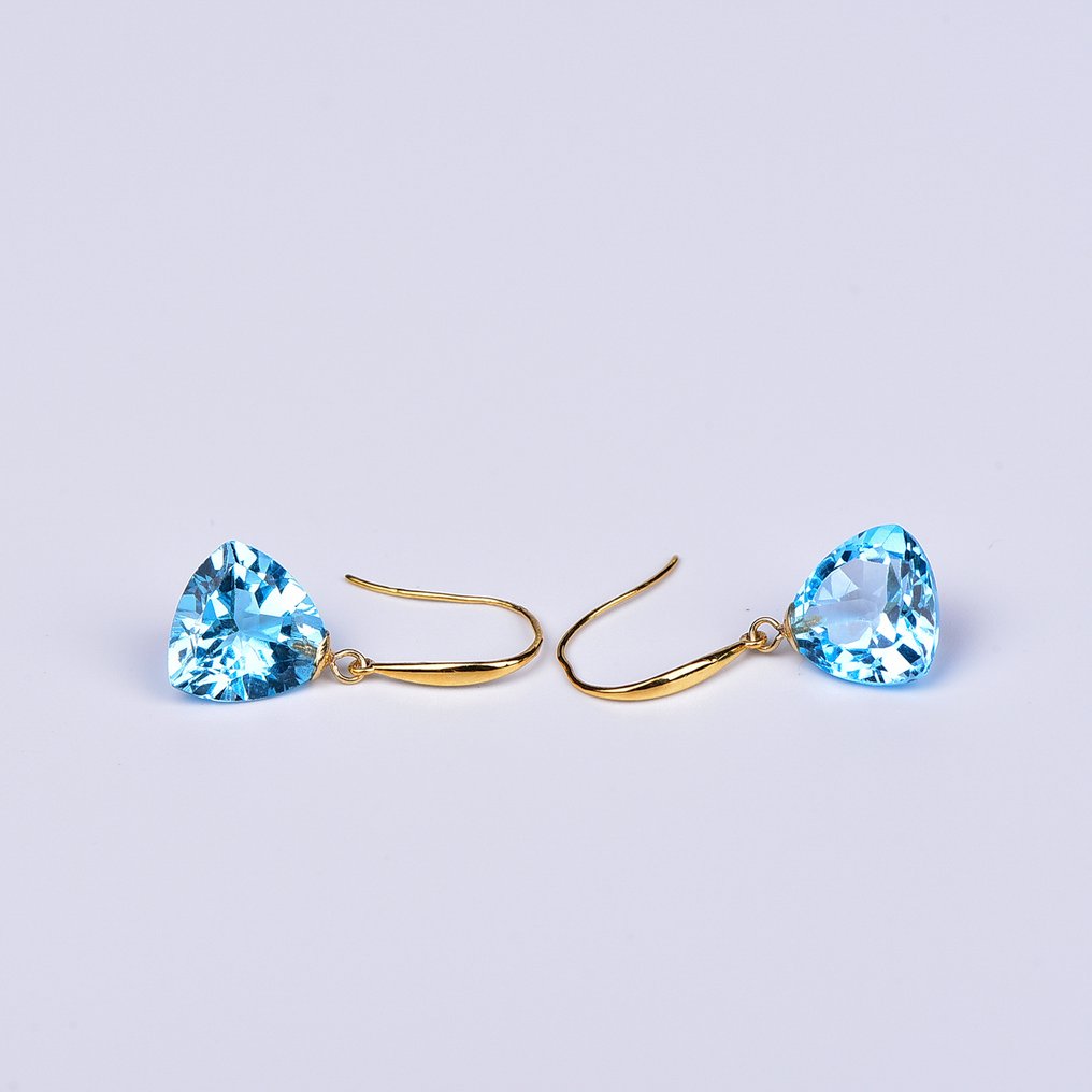 Sans prix de réserve - Boucles d'oreilles - 18 carats Or jaune Topaze - ALGT certifié #4.3