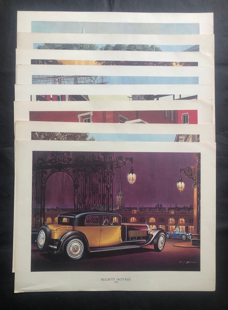 Bracq.Sacco - x 8 affichettes litho automobiles #1.0