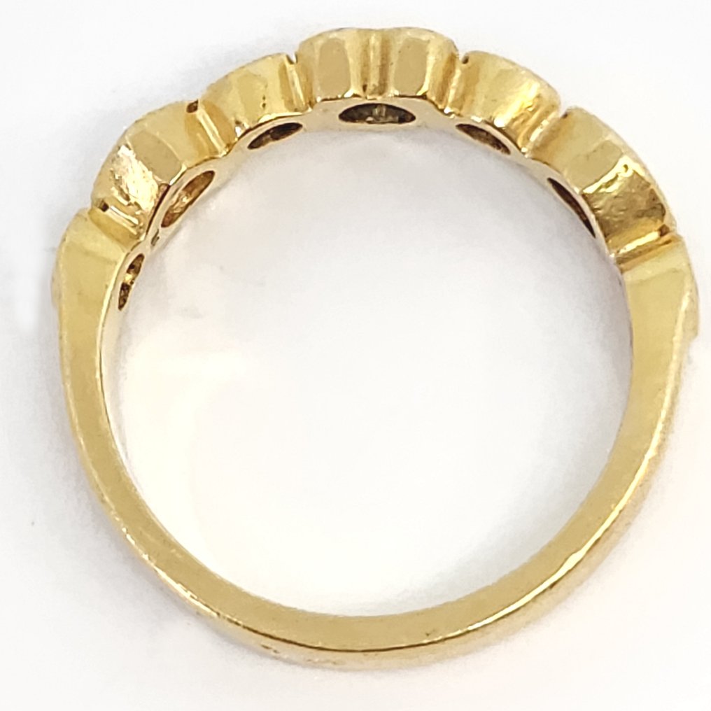 戒指 - 18 克拉 黃金 - 0.05ct. tw. 紅寶石 - 藍寶石 - 翡翠 #4.3