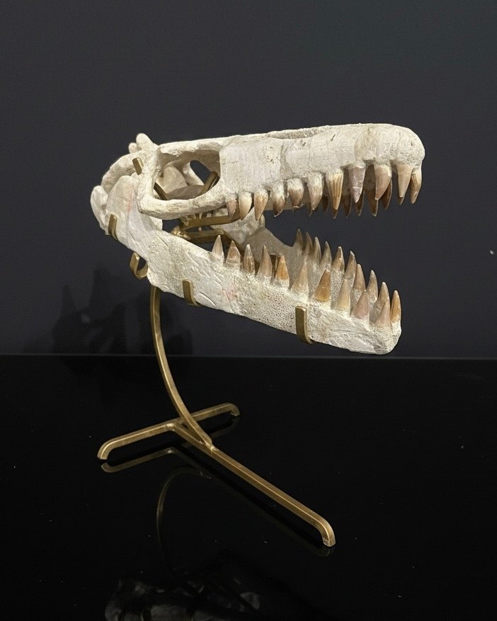 Mosasaur - Fossil skull - Mosasaurus sp. - 30 cm - 40 cm  (No Reserve Price) #1.0