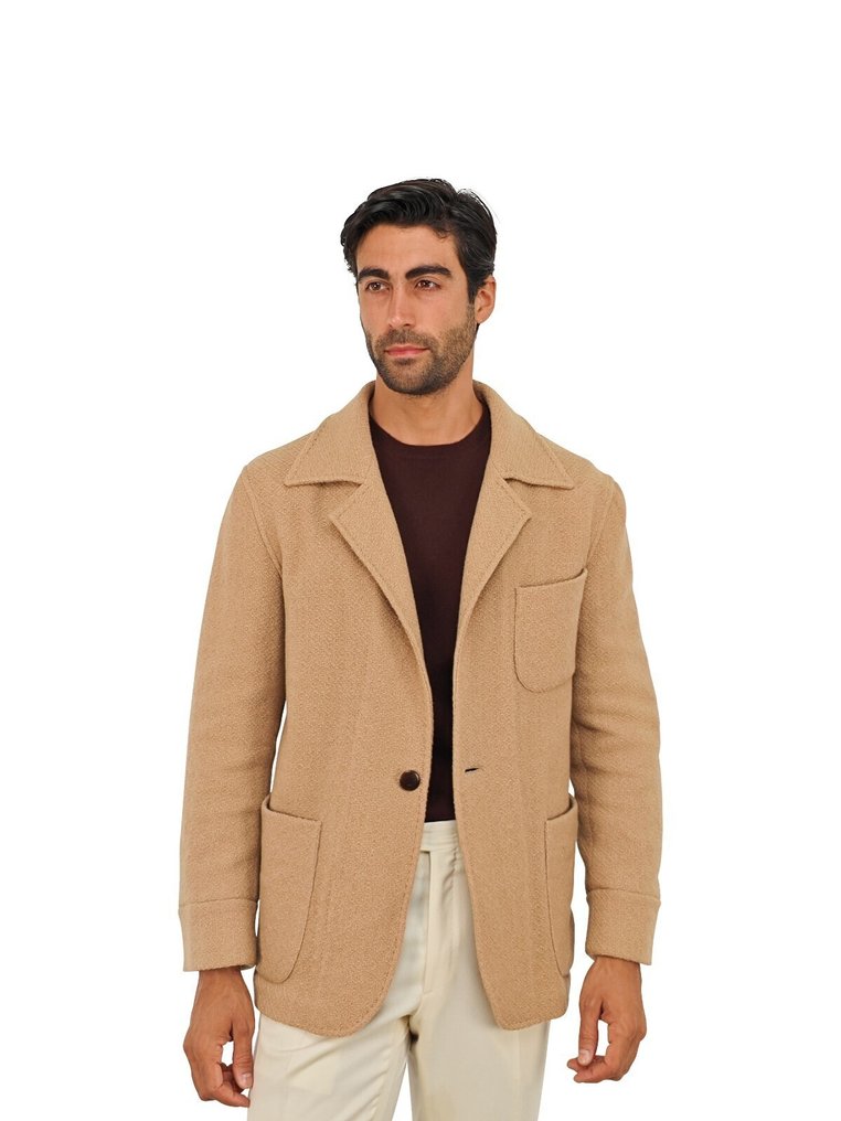 RRP 2600€ RUBINACCI NAPOLI Beige Unlined Jacket 100% Cashmere Handmade in Napoli - 48 IT - 西装外套 - 带标签的新品 #1.0
