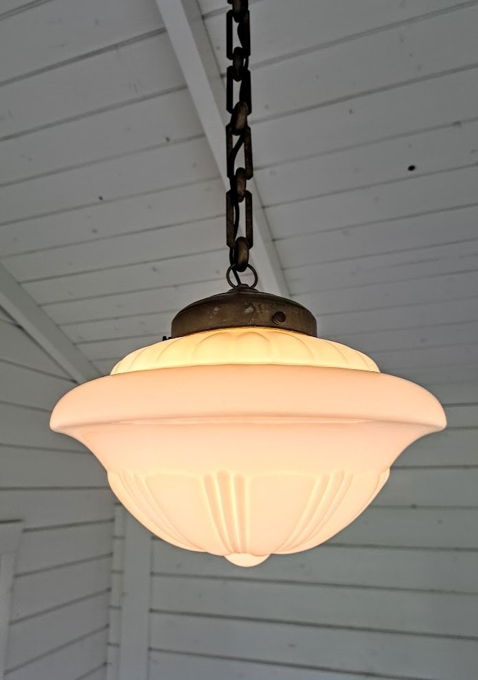 Függő lámpa - Phililite medál - sárgaréz, opálüveg #2.1