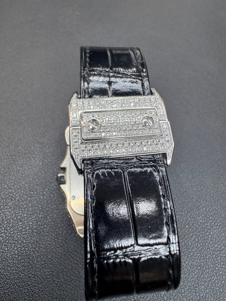 Cartier - Santos 100 - Custom diamonds - 2656 - Unisex - 2010-2020 #4.3