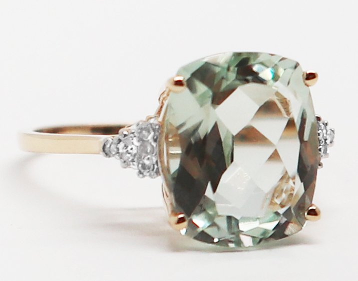 No Reserve Price - Ring - 14 kt. Yellow gold Quartz - Diamond #2.1