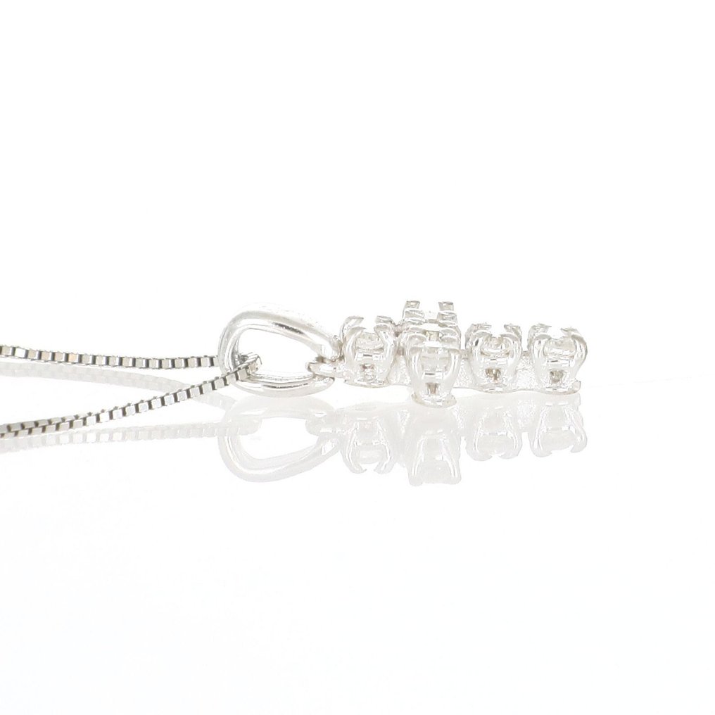 Zonder Minimumprijs - Halsketting - 18 karaat Witgoud Diamant (Natuurlijk) #3.2