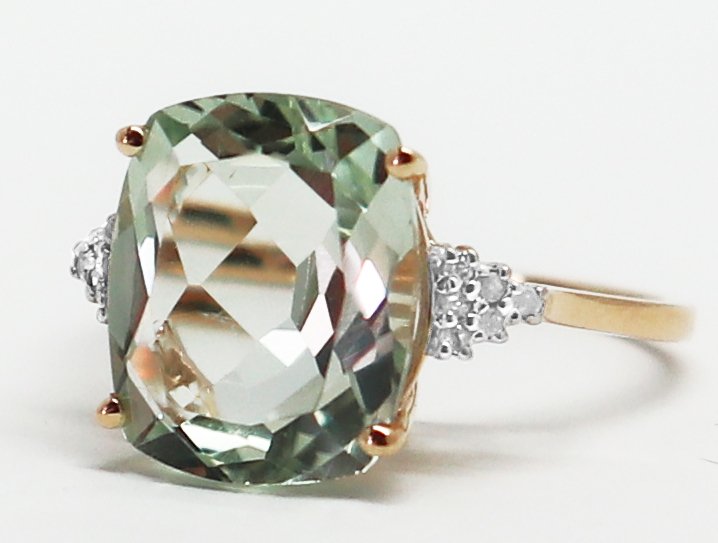 No Reserve Price - Ring - 14 kt. Yellow gold Quartz - Diamond #1.0