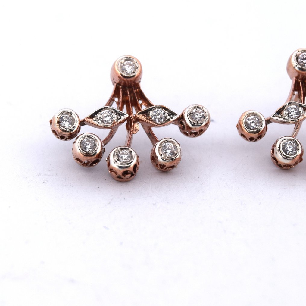 没有保留价 - 耳环 - 9 kt. 玫瑰金 -  0.50ct. tw. 钻石 (天然)  #2.1