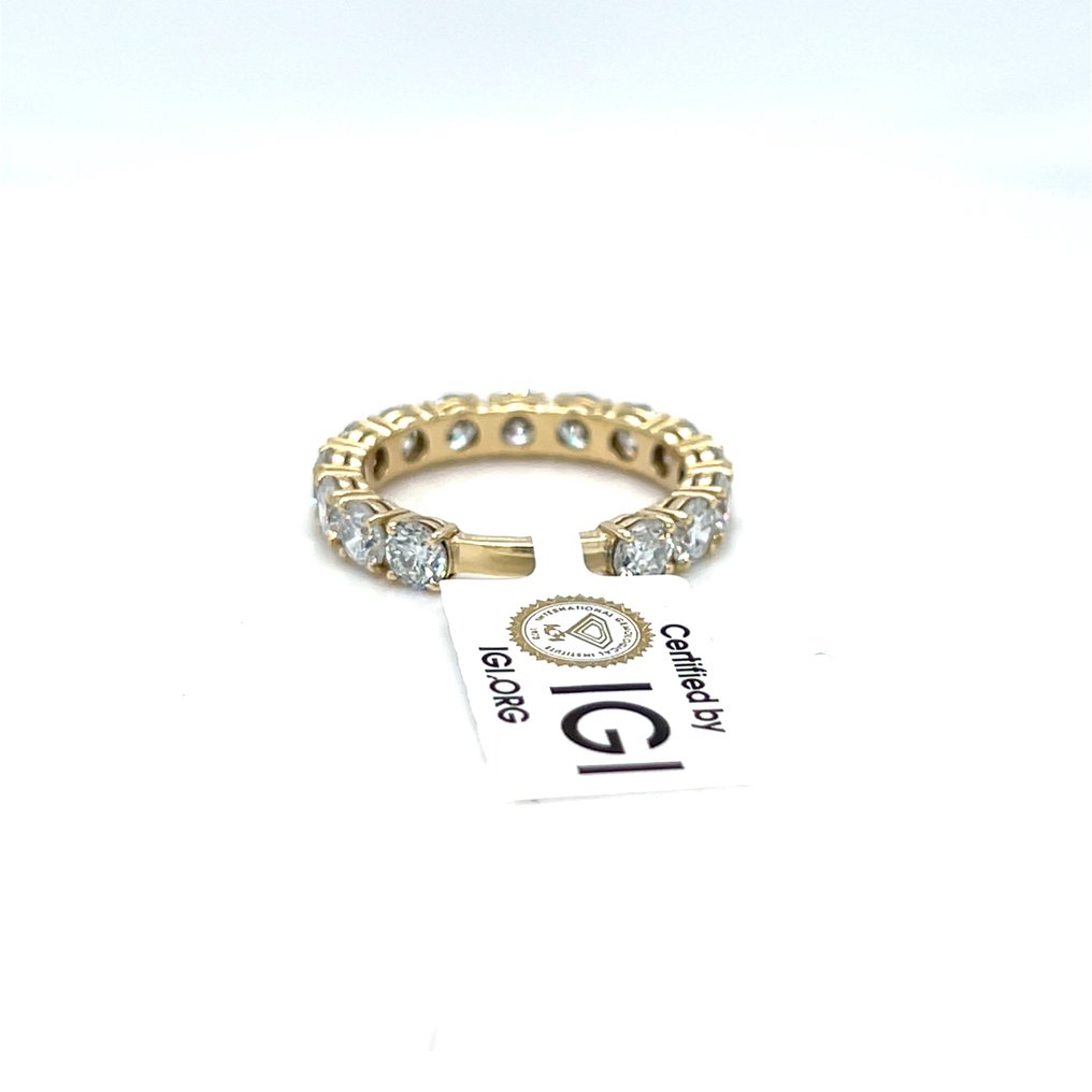 Bague - 14 carats Or jaune -  3.00ct. tw. Diamant (Cultivé en laboratoire) #3.2