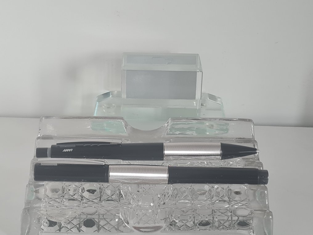 Lamy - Accent Brillant, plume en or 14 cts  (stylo à plume et porte-mine) avec étui en cuir - Pen set #2.1