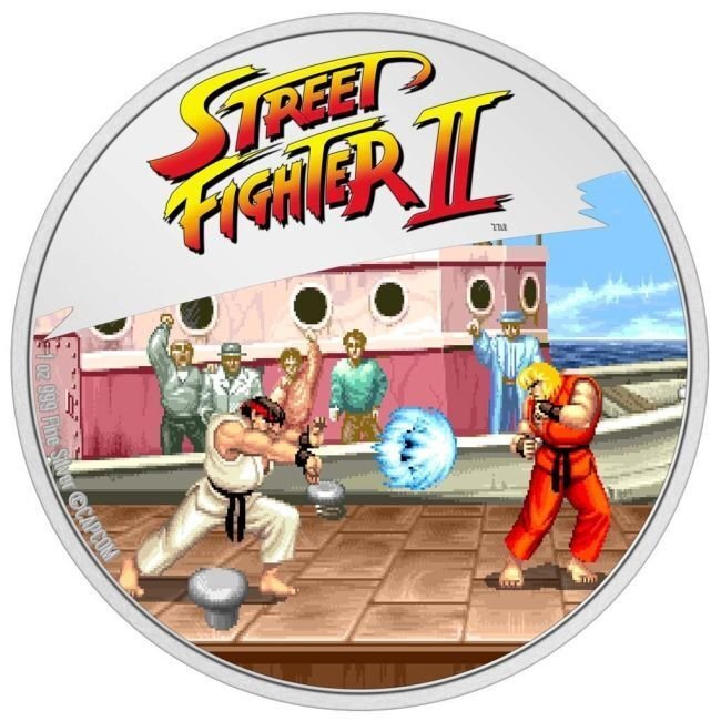 Fidzsi-szigetek. 2 Dollars 2021 1 oz Niue $2 30th Anniversary Street Fighter II Proof Coin #1.0