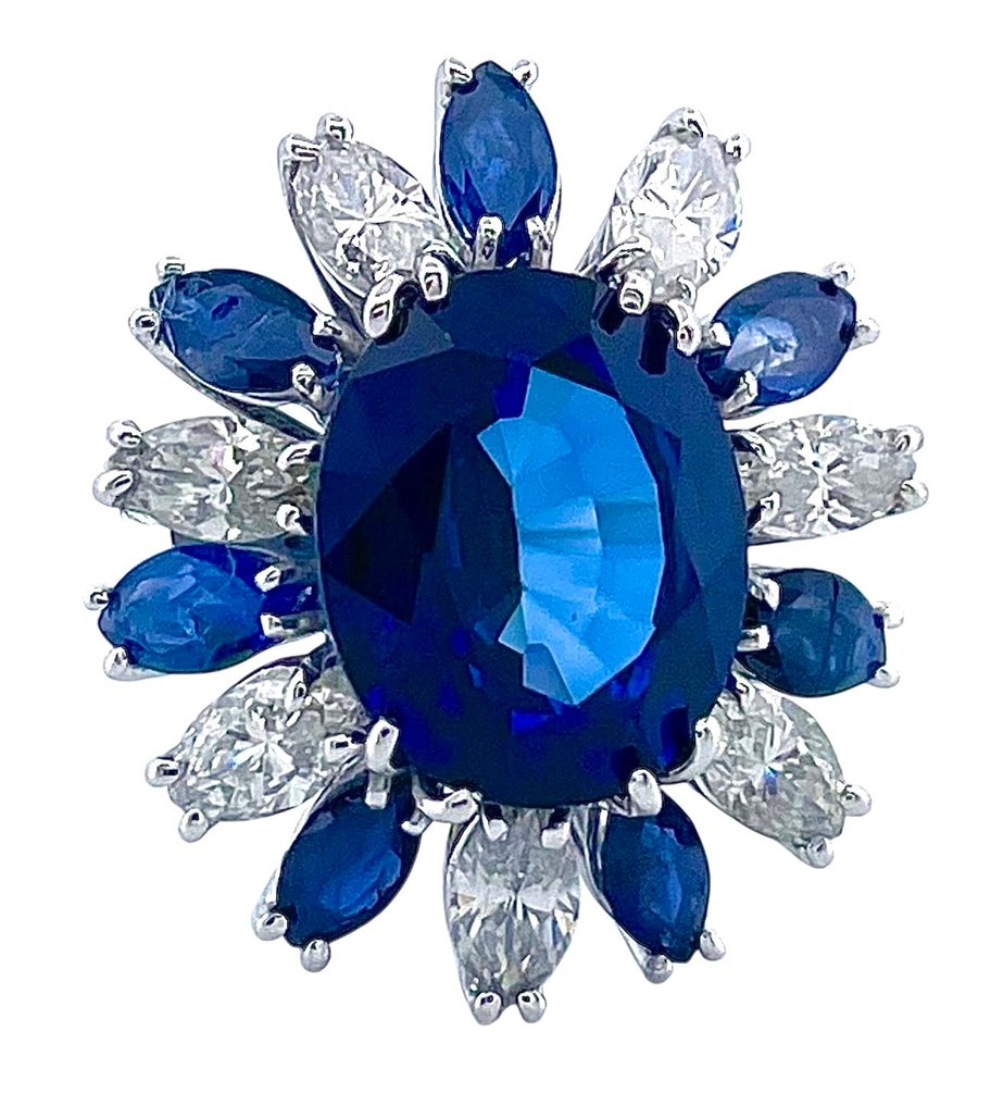 Δαχτυλίδι - 18 καράτια Λευκός χρυσός Ζαφείρι - Διαμάντι #3.2