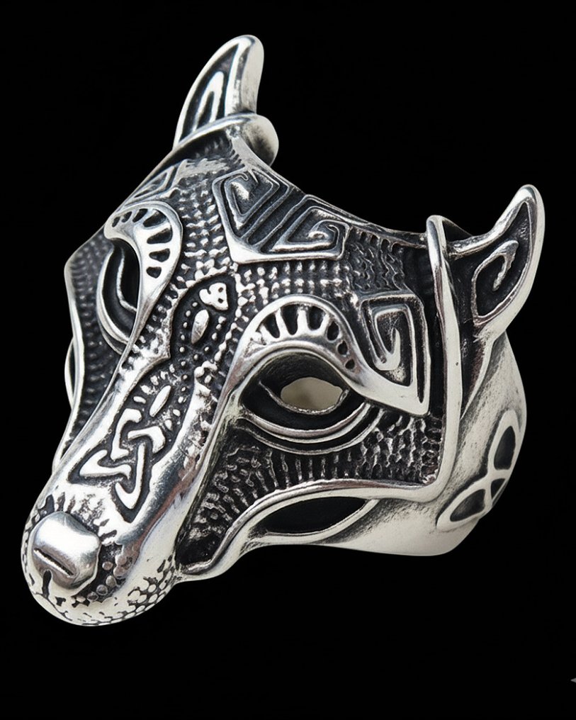 Riddersmykke af Ulven, den Keltiske Vogter: Instinkt og Beskyttelse af Flokken - Ring #1.0