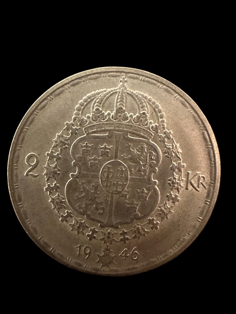 Σουηδία. Lot of 4 coins: 2x 1 Krona & 2x 2 Kronor 1946/1963 (χωρίς τιμή ασφαλείας) #3.2