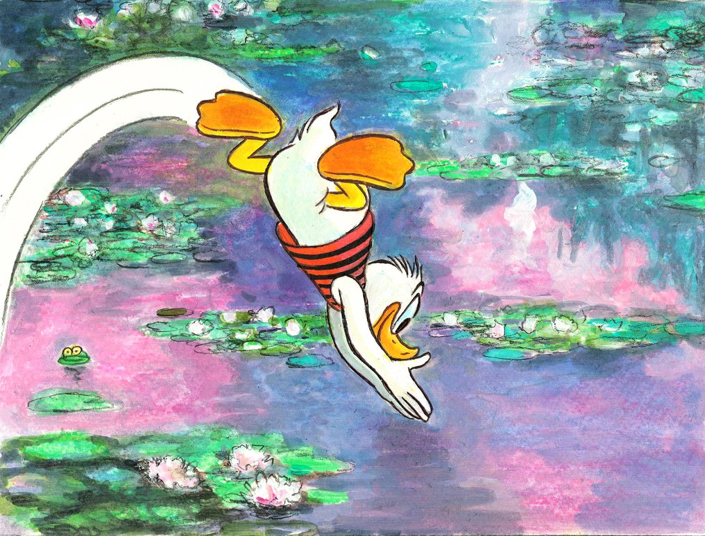 Tony Fernandez - Signed Giclée - Donald Duck Inspired by Claude Monet’s Water Lilies (1905) #3.2