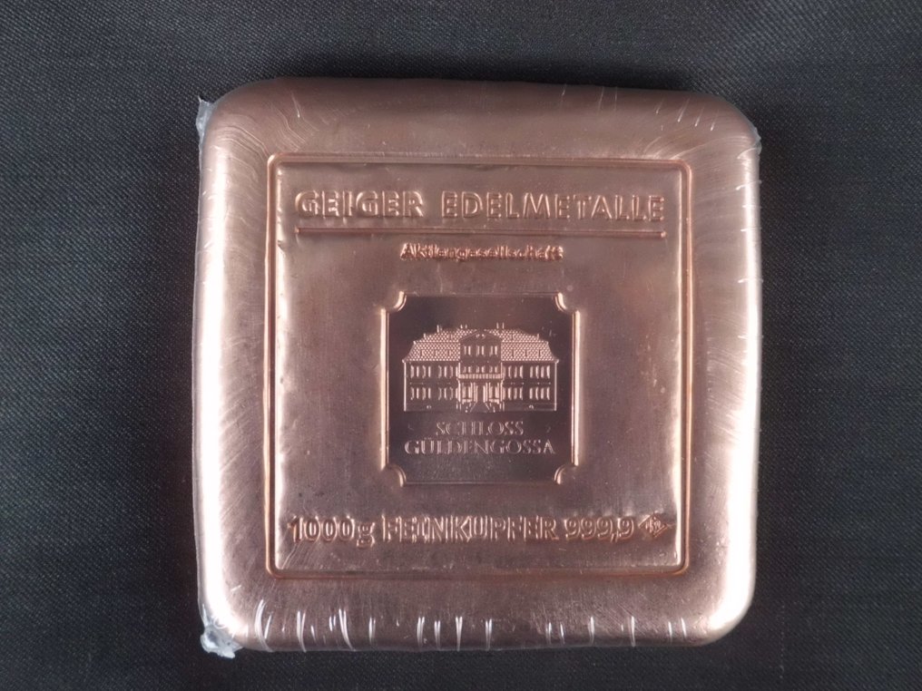 1千克铜 - 999，Geiger，Güldengossa城堡.  (沒有保留價) #1.0