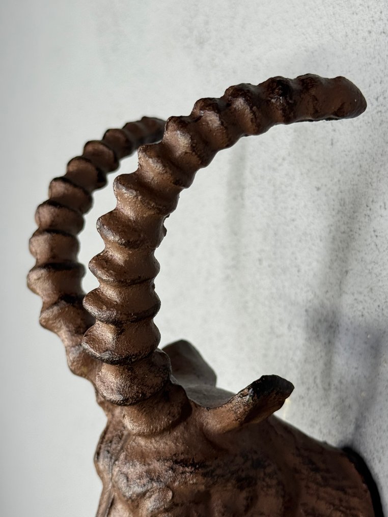 Decoratieve wandhaak in de vorm van een hertenkop - Coat rack - Cast iron #3.2
