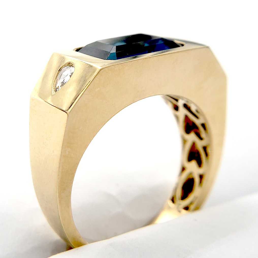 戒指 - 14 克拉 黃金 - 3.95ct. tw. 黃玉 - 鉆石 #3.2