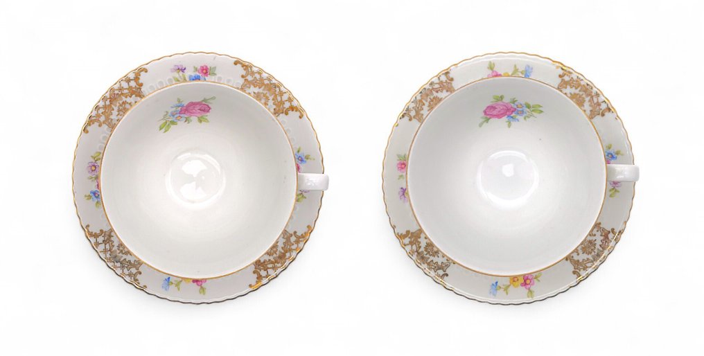 Seltmamm Weiden - Made in Bavaria - Mod. Collezione Elisabeth - Juego para té (7) - Set per Due Persone - Porcellana Bianca - Años 50 del siglo XX #3.2