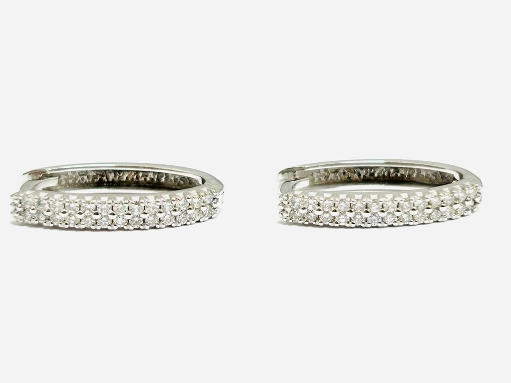 耳環 - 18 克拉 白金 - 1.05ct. tw. 鉆石 (天然) - 意大利制造 #1.0