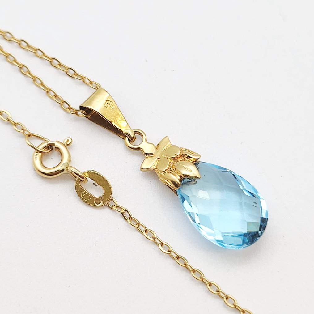 Collier avec pendentif - 18 carats Or jaune - 3.50ct. tw. Topaze #2.1
