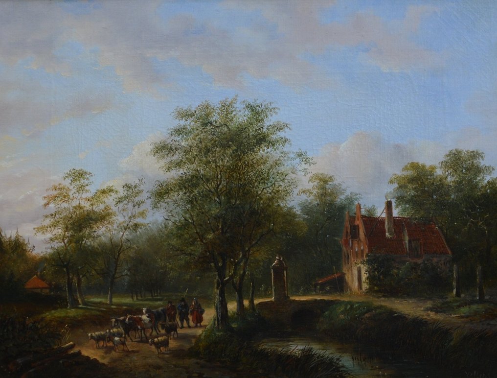 Johan Diderik Cornelis Veltens (1814-1894) - Landschap met vee #1.0