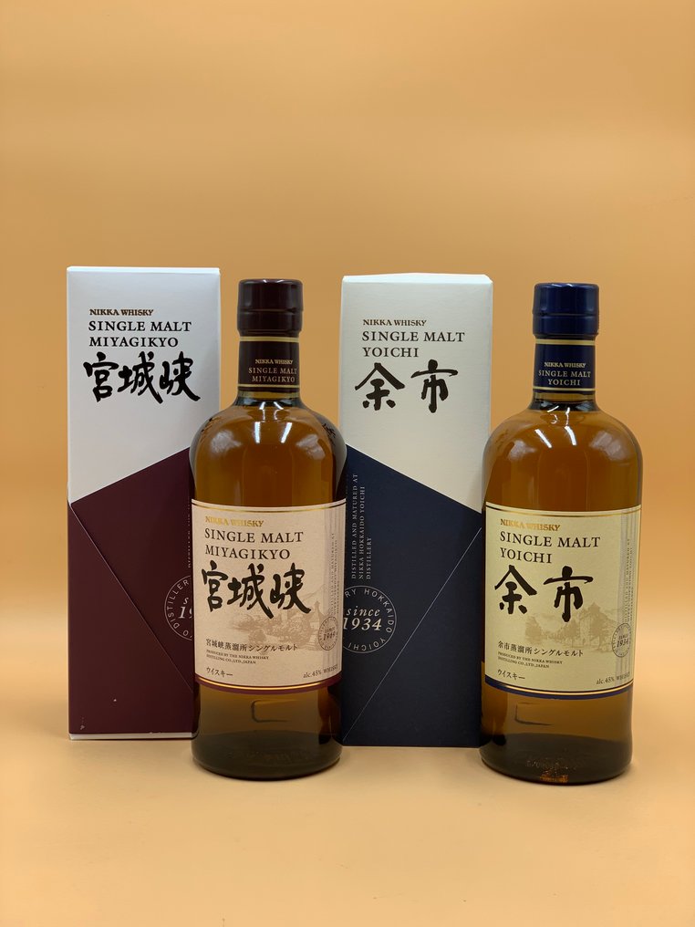 Yoichi Single Malt + Miyagikyo Single Malt - Nikka  - 70 cl - 2 flasker #1.0