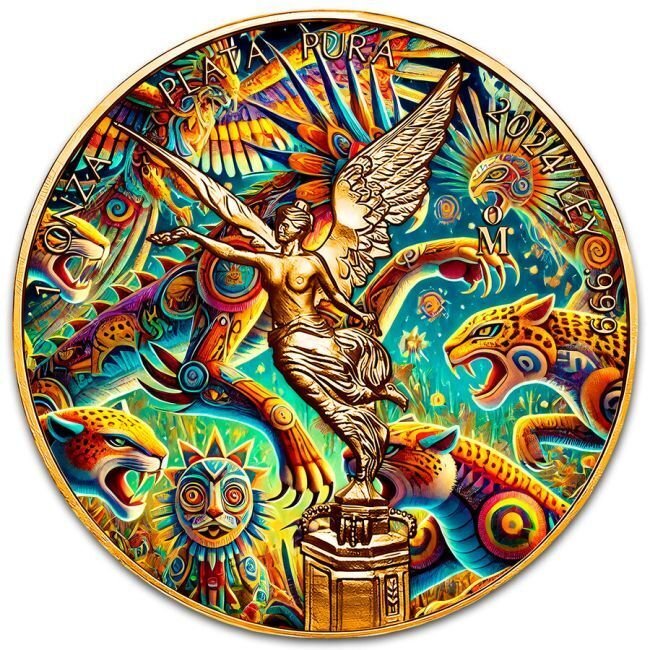 Mexico. 1 Onza 2024 1 oz Mexican Libertad Los Alebrijes Colorized Silver Coin #1.0