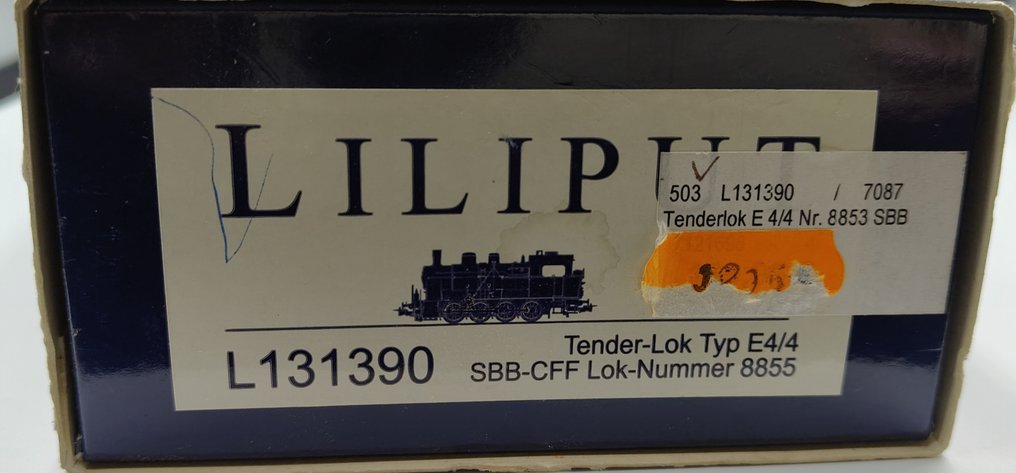 Liliput H0 - L131390 - Modellbahn (1) - Tender-Lok Typ E4/4 SBB-CFF Lok-Nummer 8855. Originalverpackung Liliput / Bachmann Europe Plc. - SBB #3.2