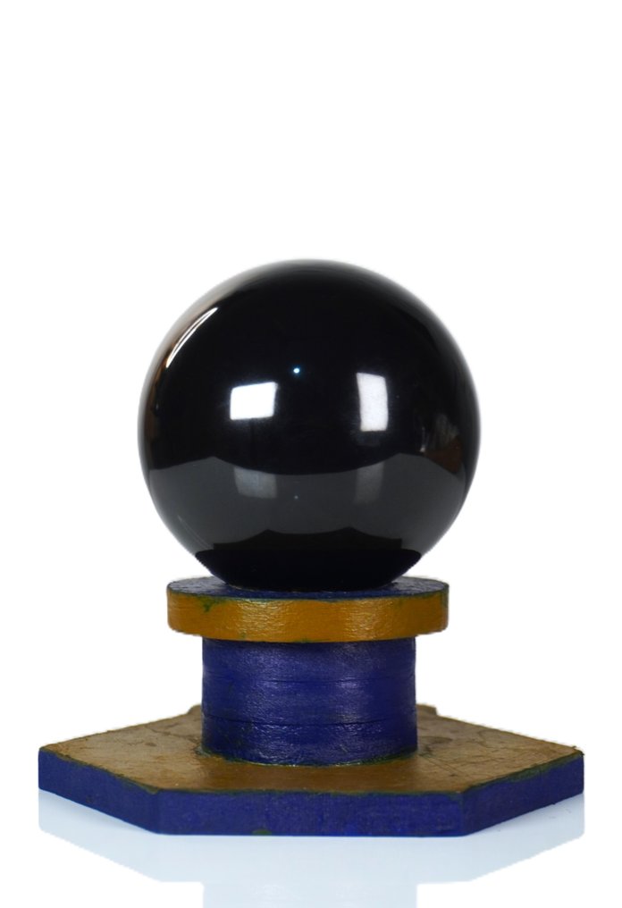 Black Tourmaline Stone - Sphere - Natural Protective Crystal - Height: 90 mm - Width: 90 mm- 1145 g - (1) #4.3