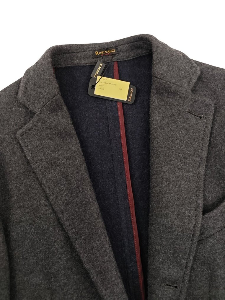 RRP 2600€ RUBINACCI NAPOLI Gray Unlined Jacket Blazer 100% Cashmere Made in Napoli - 44 IT - Blazer - New with tags #3.2