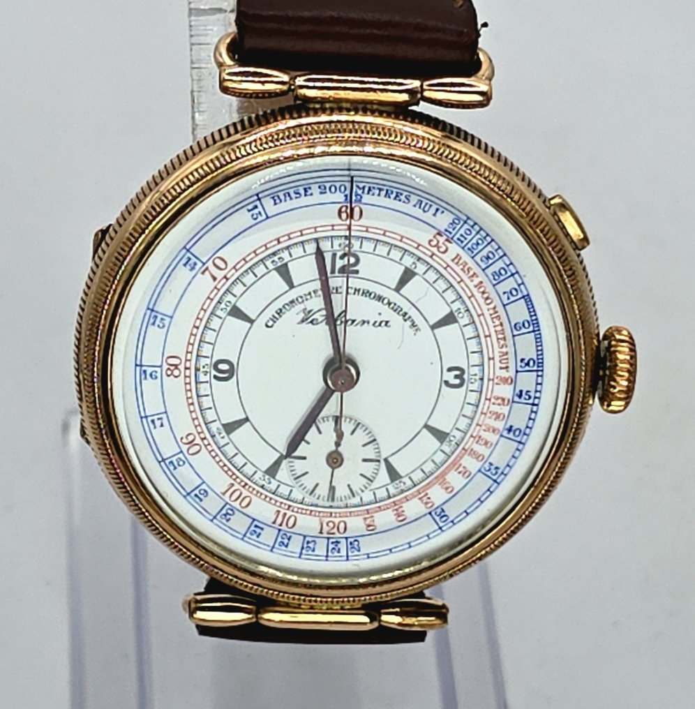 Vincenzo Melli Brissago - Verbania - vergoldeter (Plaque) Chronograph - Eindrücker Monopusher - Schweiz um 1930 - Oversize - Άνδρες - 1935 #1.0